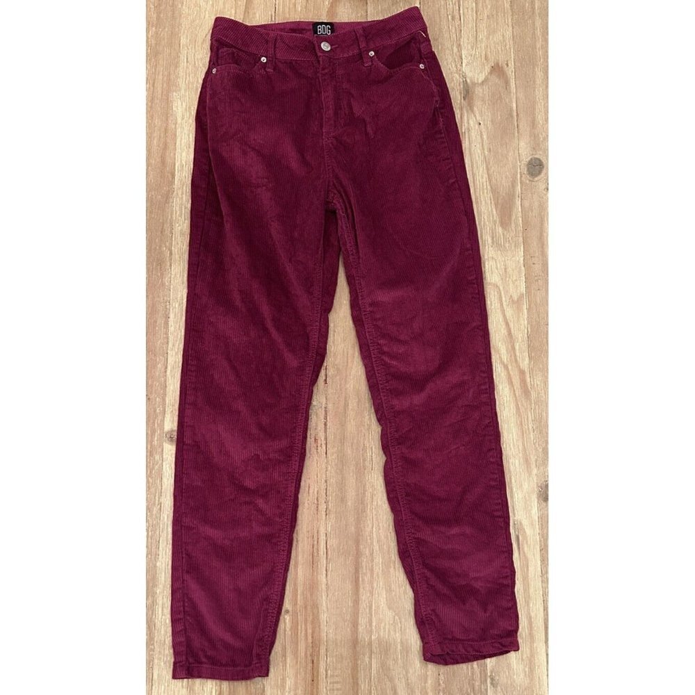 BDG Urban Outfitters Pants Mom High Rise Corduroy Berry Wine Womens Size 26